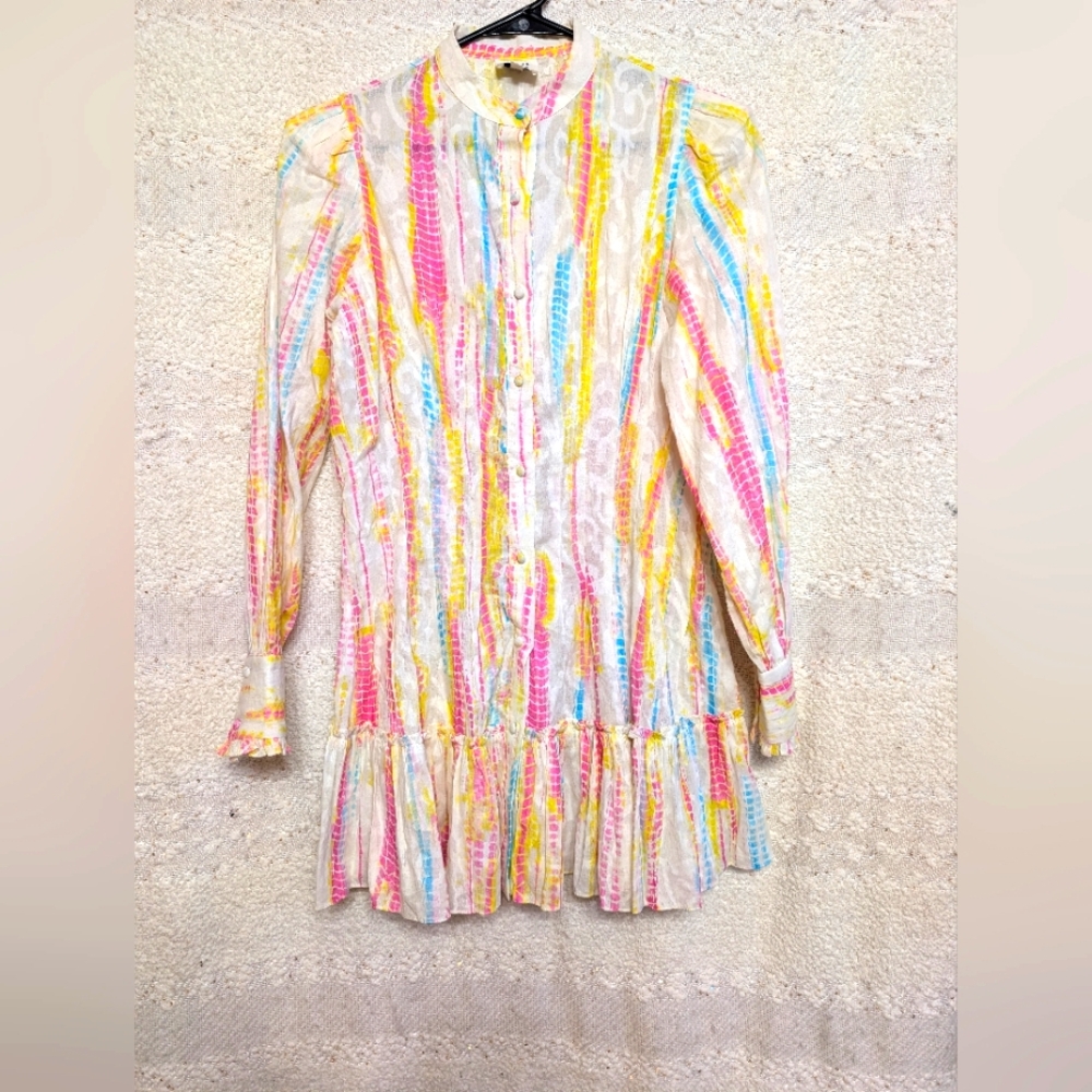 Hemant & Nandita Tie Dye Shirt Dress XS 100% Cotton